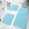 image:imageOLANLY Bathroom Rugs Sets 3 Piece Soft Absorbent Chenille Bath Mats and UShaped Contour Toilet Rug Quick Dry Home Decor Accessories Bath Mat Set for Bathroom 30x2024x1624x20 GreySky Blue