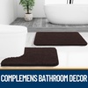 image:imageOLANLY Bathroom Rugs Sets 3 Piece Soft Absorbent Chenille Bath Mats and UShaped Contour Toilet Rug Quick Dry Home Decor Accessories Bath Mat Set for Bathroom 30x2024x1624x20 GreyBrown