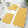 image:imageOLANLY Bathroom Rugs Sets 3 Piece Soft Absorbent Chenille Bath Mats and UShaped Contour Toilet Rug Quick Dry Home Decor Accessories Bath Mat Set for Bathroom 30x2024x1624x20 GreyYellow