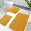 image:imageOLANLY Bathroom Rugs Sets 3 Piece Soft Absorbent Chenille Bath Mats and UShaped Contour Toilet Rug Quick Dry Home Decor Accessories Bath Mat Set for Bathroom 30x2024x1624x20 GreyGolden Yellow