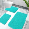 image:imageOLANLY Bathroom Rugs Sets 3 Piece Soft Absorbent Chenille Bath Mats and UShaped Contour Toilet Rug Quick Dry Home Decor Accessories Bath Mat Set for Bathroom 30x2024x1624x20 GreyTeal