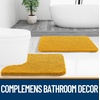 image:imageOLANLY Bathroom Rugs Sets 3 Piece Soft Absorbent Chenille Bath Mats and UShaped Contour Toilet Rug Quick Dry Home Decor Accessories Bath Mat Set for Bathroom 30x2024x1624x20 GreyGolden Yellow