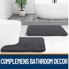 image:imageOLANLY Bathroom Rugs Sets 3 Piece Soft Absorbent Chenille Bath Mats and UShaped Contour Toilet Rug Quick Dry Home Decor Accessories Bath Mat Set for Bathroom 30x2024x1624x20 GreyDark Grey