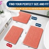 image:imageOLANLY Bathroom Rugs Sets 3 Piece Soft Absorbent Chenille Bath Mats and UShaped Contour Toilet Rug Quick Dry Home Decor Accessories Bath Mat Set for Bathroom 30x2024x1624x20 GreyCoral