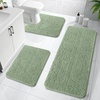 image:imageOLANLY Bathroom Rugs Sets 3 Piece Soft Absorbent Chenille Bath Mats and UShaped Contour Toilet Rug Quick Dry Home Decor Accessories Bath Mat Set for Bathroom 30x2024x1624x20 GreySage Green