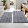 image:imageOLANLY Thick Bathroom Rugs Sets 2 Piece Soft Absorbent Chenille Striped Bath Mats and UShaped Contour Toilet Rug Machine Washable Bath Carpet Home Decor Accessories30x2024x20 GreyGrey
