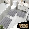 image:imageOLANLY Thick Bathroom Rugs Sets 2 Piece Soft Absorbent Chenille Striped Bath Mats and UShaped Contour Toilet Rug Machine Washable Bath Carpet Home Decor Accessories30x2024x20 GreyGrey