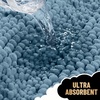 image:imageOLANLY Thick Bathroom Rugs Sets 2 Piece Soft Absorbent Chenille Striped Bath Mats and UShaped Contour Toilet Rug Machine Washable Bath Carpet Home Decor Accessories30x2024x20 GreyAiry Blue