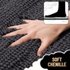 image:imageOLANLY Thick Bathroom Rugs Sets 2 Piece Soft Absorbent Chenille Striped Bath Mats and UShaped Contour Toilet Rug Machine Washable Bath Carpet Home Decor Accessories30x2024x20 GreyDark Grey