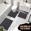 image:imageOLANLY Thick Bathroom Rugs Sets 3 Piece Absorbent Chenille Striped Bath Mats and UShaped Contour Toilet Rug Home Decor Accessories Bath Mat Set for Bathroom 30x2024x1624x20 GreyDark Grey