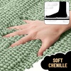 image:imageOLANLY Thick Bathroom Rugs Sets 3 Piece Absorbent Chenille Striped Bath Mats and UShaped Contour Toilet Rug Home Decor Accessories Bath Mat Set for Bathroom 30x2024x1624x20 GreySage Green