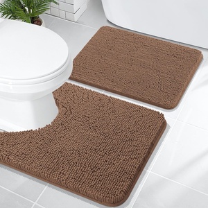 image:imageOLANLY Bathroom Rugs Sets 2 Piece Soft Absorbent Chenille Bath Mats and UShaped Contour Toilet Mat Area Rug Set Machine Washable Bath Carpet Home Decor Accessories 30x2024x20 GreyMocha