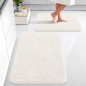 image:imageOLANLY Bathroom Rugs Sets 2 Piece Soft Absorbent Chenille Bath Mats and UShaped Contour Toilet Mat Area Rug Set Machine Washable Bath Carpet Home Decor Accessories 30x2024x20 GreyIvory