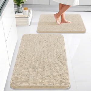 image:imageOLANLY Bathroom Rugs Sets 2 Piece Soft Absorbent Chenille Bath Mats and UShaped Contour Toilet Mat Area Rug Set Machine Washable Bath Carpet Home Decor Accessories 30x2024x20 GreySand
