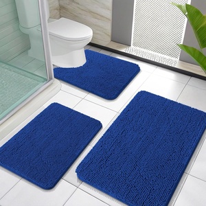 image:imageOLANLY Bathroom Rugs Sets 3 Piece Soft Absorbent Chenille Bath Mats and UShaped Contour Toilet Rug Quick Dry Home Decor Accessories Bath Mat Set for Bathroom 30x2024x1624x20 GreyRoyal Blue