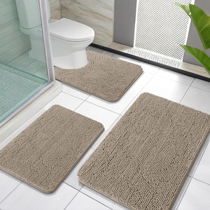 image:imageOLANLY Bathroom Rugs Sets 3 Piece Soft Absorbent Chenille Bath Mats and UShaped Contour Toilet Rug Quick Dry Home Decor Accessories Bath Mat Set for Bathroom 30x2024x1624x20 GreyWarm Taupe