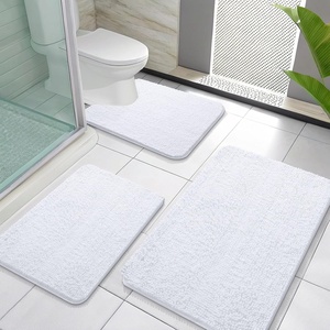 image:imageOLANLY Bathroom Rugs Sets 3 Piece Soft Absorbent Chenille Bath Mats and UShaped Contour Toilet Rug Quick Dry Home Decor Accessories Bath Mat Set for Bathroom 30x2024x1624x20 GreyWhite