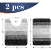image:imageOLANLY Bathroom Rug Set 2 Piece Soft Absorbent Microfiber Bath Mats and UShaped Contour Toilet Rug NonSlip Machine Wash Dry Plush Shaggy Bath Mats for Bathroom 24x1624x20 GreyBlack