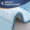image:imageOLANLY Bathroom Rug Set 2 Piece Soft Absorbent Microfiber Bath Mats and UShaped Contour Toilet Rug NonSlip Machine Wash Dry Plush Shaggy Bath Mats for Bathroom 24x1624x20 GreyPeacock Blue
