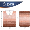 image:imageOLANLY Bathroom Rug Set 2 Piece Soft Absorbent Microfiber Bath Mats and UShaped Contour Toilet Rug NonSlip Machine Wash Dry Plush Shaggy Bath Mats for Bathroom 24x1624x20 GreyOrange