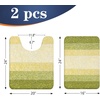 image:imageOLANLY Bathroom Rug Set 2 Piece Soft Absorbent Microfiber Bath Mats and UShaped Contour Toilet Rug NonSlip Machine Wash Dry Plush Shaggy Bath Mats for Bathroom 24x1624x20 GreyOlive Green