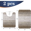 image:imageOLANLY Bathroom Rug Set 2 Piece Soft Absorbent Microfiber Bath Mats and UShaped Contour Toilet Rug NonSlip Machine Wash Dry Plush Shaggy Bath Mats for Bathroom 24x1624x20 GreyCoffe