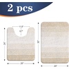 image:imageOLANLY Bathroom Rug Set 2 Piece Soft Absorbent Microfiber Bath Mats and UShaped Contour Toilet Rug NonSlip Machine Wash Dry Plush Shaggy Bath Mats for Bathroom 24x1624x20 GreyLight Beige