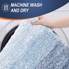 image:imageOLANLY Bathroom Rug Set 2 Piece Soft Absorbent Microfiber Bath Mats and UShaped Contour Toilet Rug NonSlip Machine Wash Dry Plush Shaggy Bath Mats for Bathroom 24x1624x20 GreyBlue