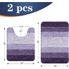 image:imageOLANLY Bathroom Rug Set 2 Piece Soft Absorbent Microfiber Bath Mats and UShaped Contour Toilet Rug NonSlip Machine Wash Dry Plush Shaggy Bath Mats for Bathroom 24x1624x20 GreyViolet