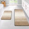image:imageOLANLY Bathroom Rug Set 2 Piece Soft Absorbent Microfiber Bath Mats and UShaped Contour Toilet Rug NonSlip Machine Wash Dry Plush Shaggy Bath Mats for Bathroom 24x1624x20 GreyTan
