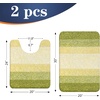image:imageOLANLY Bathroom Rug Set 2 Piece Soft Absorbent Microfiber Bath Mats and UShaped Contour Toilet Rug NonSlip Machine Wash Dry Plush Shaggy Bath Mats for Bathroom 24x1624x20 GreyOlive Green