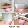 image:imageOLANLY Bathroom Rug Set 2 Piece Soft Absorbent Microfiber Bath Mats and UShaped Contour Toilet Rug NonSlip Machine Wash Dry Plush Shaggy Bath Mats for Bathroom 24x1624x20 GreyPink
