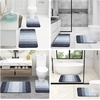 image:imageOLANLY Bathroom Rug Set 2 Piece Soft Absorbent Microfiber Bath Mats and UShaped Contour Toilet Rug NonSlip Machine Wash Dry Plush Shaggy Bath Mats for Bathroom 24x1624x20 GreyDark Blue