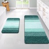 image:imageOLANLY Bathroom Rug Set 2 Piece Soft Absorbent Microfiber Bath Mats and UShaped Contour Toilet Rug NonSlip Machine Wash Dry Plush Shaggy Bath Mats for Bathroom 24x1624x20 GreyBlackish Green