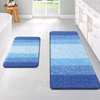 image:imageOLANLY Bathroom Rug Set 2 Piece Soft Absorbent Microfiber Bath Mats and UShaped Contour Toilet Rug NonSlip Machine Wash Dry Plush Shaggy Bath Mats for Bathroom 24x1624x20 GreyLight Royal Blue