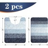 image:imageOLANLY Bathroom Rug Set 2 Piece Soft Absorbent Microfiber Bath Mats and UShaped Contour Toilet Rug NonSlip Machine Wash Dry Plush Shaggy Bath Mats for Bathroom 24x1624x20 GreyDark Blue