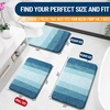 image:imageOLANLY Bathroom Rug Set 2 Piece Soft Absorbent Microfiber Bath Mats and UShaped Contour Toilet Rug NonSlip Machine Wash Dry Plush Shaggy Bath Mats for Bathroom 24x1624x20 GreyPeacock Blue