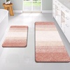 image:imageOLANLY Bathroom Rug Set 2 Piece Soft Absorbent Microfiber Bath Mats and UShaped Contour Toilet Rug NonSlip Machine Wash Dry Plush Shaggy Bath Mats for Bathroom 24x1624x20 GreyPeach