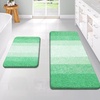 image:imageOLANLY Bathroom Rug Set 2 Piece Soft Absorbent Microfiber Bath Mats and UShaped Contour Toilet Rug NonSlip Machine Wash Dry Plush Shaggy Bath Mats for Bathroom 24x1624x20 GreyGreen