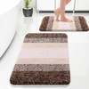 image:imageOLANLY Bathroom Rug Set 2 Piece Soft Absorbent Microfiber Bath Mats and UShaped Contour Toilet Rug NonSlip Machine Wash Dry Plush Shaggy Bath Mats for Bathroom 24x1624x20 GreyBrown