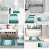 image:imageOLANLY Bathroom Rug Set 2 Piece Soft Absorbent Microfiber Bath Mats and UShaped Contour Toilet Rug NonSlip Machine Wash Dry Plush Shaggy Bath Mats for Bathroom 24x1624x20 GreyBlackish Green