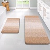 image:imageOLANLY Bathroom Rug Set 2 Piece Soft Absorbent Microfiber Bath Mats and UShaped Contour Toilet Rug NonSlip Machine Wash Dry Plush Shaggy Bath Mats for Bathroom 24x1624x20 GreyBeige