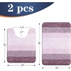 image:imageOLANLY Bathroom Rug Set 2 Piece Soft Absorbent Microfiber Bath Mats and UShaped Contour Toilet Rug NonSlip Machine Wash Dry Plush Shaggy Bath Mats for Bathroom 24x1624x20 GreyMauve