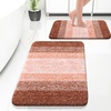image:imageOLANLY Bathroom Rug Set 2 Piece Soft Absorbent Microfiber Bath Mats and UShaped Contour Toilet Rug NonSlip Machine Wash Dry Plush Shaggy Bath Mats for Bathroom 24x1624x20 GreyOrange