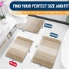 image:imageOLANLY Bathroom Rug Set 2 Piece Soft Absorbent Microfiber Bath Mats and UShaped Contour Toilet Rug NonSlip Machine Wash Dry Plush Shaggy Bath Mats for Bathroom 24x1624x20 GreyTan