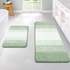 image:imageOLANLY Bathroom Rug Set 2 Piece Soft Absorbent Microfiber Bath Mats and UShaped Contour Toilet Rug NonSlip Machine Wash Dry Plush Shaggy Bath Mats for Bathroom 24x1624x20 GreySage Green
