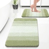 image:imageOLANLY Bathroom Rug Set 2 Piece Soft Absorbent Microfiber Bath Mats and UShaped Contour Toilet Rug NonSlip Machine Wash Dry Plush Shaggy Bath Mats for Bathroom 24x1624x20 GreyMustard Yellow