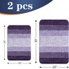 image:imageOLANLY Bathroom Rug Set 2 Piece Soft Absorbent Microfiber Bath Mats and UShaped Contour Toilet Rug NonSlip Machine Wash Dry Plush Shaggy Bath Mats for Bathroom 24x1624x20 GreyViolet