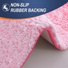 image:imageOLANLY Bathroom Rug Set 2 Piece Soft Absorbent Microfiber Bath Mats and UShaped Contour Toilet Rug NonSlip Machine Wash Dry Plush Shaggy Bath Mats for Bathroom 24x1624x20 GreyPink