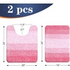 image:imageOLANLY Bathroom Rug Set 2 Piece Soft Absorbent Microfiber Bath Mats and UShaped Contour Toilet Rug NonSlip Machine Wash Dry Plush Shaggy Bath Mats for Bathroom 24x1624x20 GreyPink